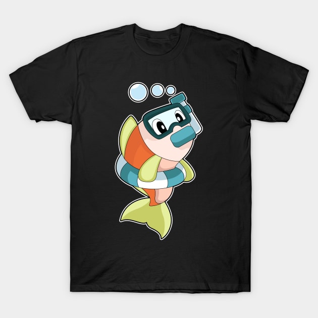 Fish Swimming Snorkel T-Shirt by Markus Schnabel